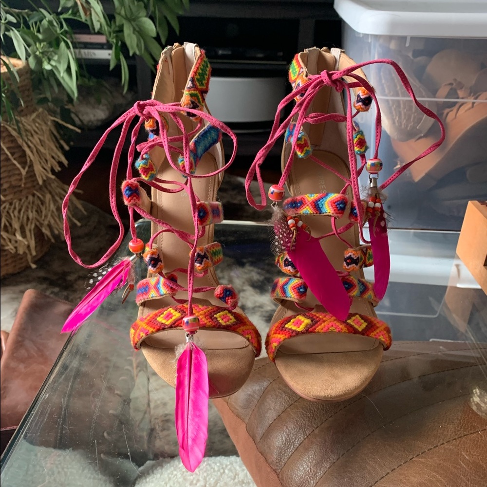 Colorful Tie Up Heels